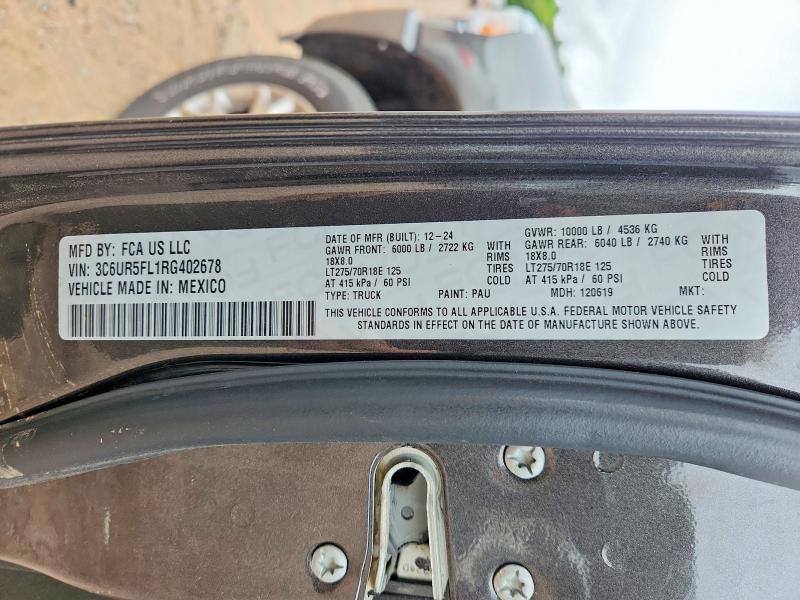Продаж на аукціоні авто 2024 Ram 2500, vin: 3C6UR5FL1RG402678, номер лоту: 52809106