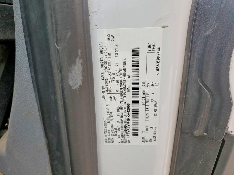 Aukcja sprzedaży 2019 Ford Transit, vin: 1FTYR1YM4KKA42006, numer aukcji: 53804016