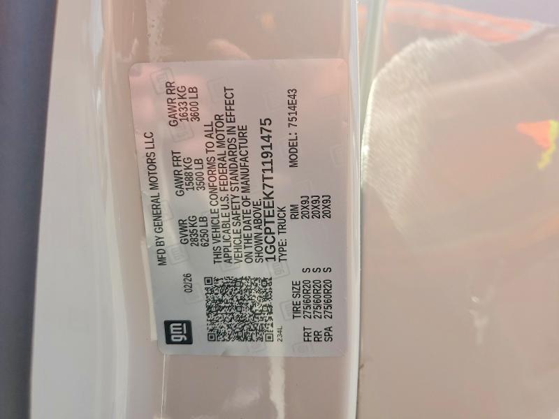 54926516 :رقم المزاد ، 1GCPTEEK7T1191475 vin ، 2026 Chevrolet Colorado مزاد بيع