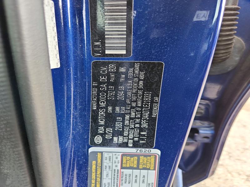53839866 :رقم المزاد ، 3KPF34AD7LE218331 vin ، 2020 Kia Forte مزاد بيع