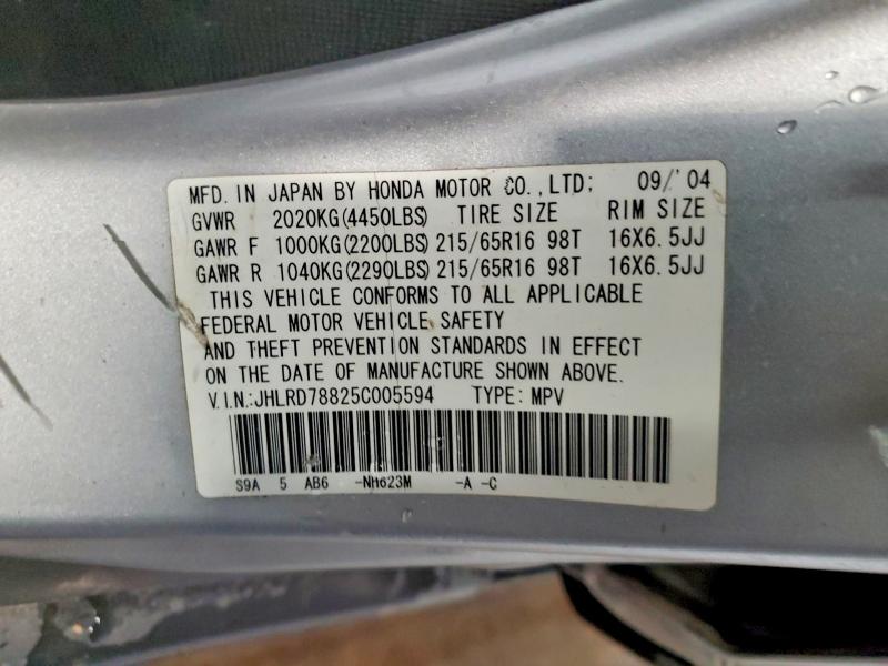 Aukcja sprzedaży 2005 Honda Cr-v, vin: JHLRD78825C005594, numer aukcji: 54050936
