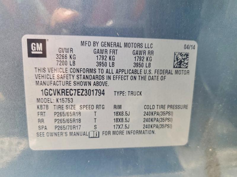 2014 Chevrolet Silverado მანქანა იყიდება აუქციონზე, vin: 1GCVKREC7EZ301794, აუქციონის ნომერი: 52340896