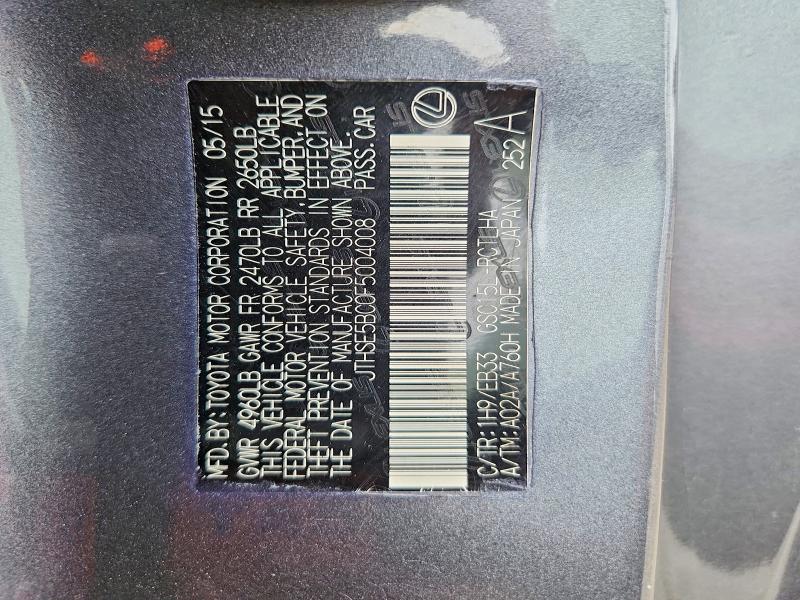 52644866 :رقم المزاد ، JTHSE5BC0F5004008 vin ، 2015 Lexus Rc 350 مزاد بيع