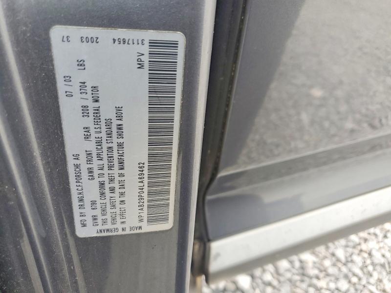 52812796 :رقم المزاد ، WP1AB29P04LA69462 vin ، 2004 Porsche Cayenne مزاد بيع