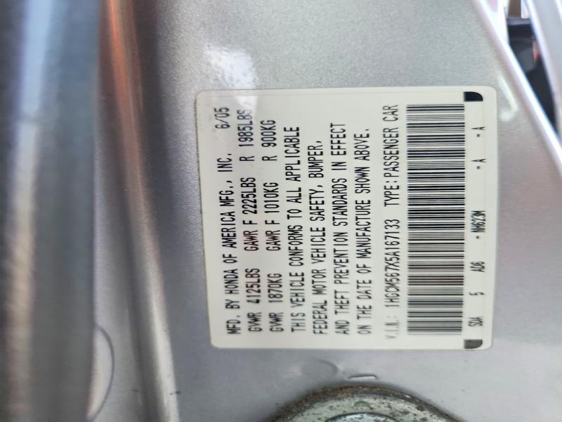 Продажа на аукционе авто 2005 Honda Accord, vin: 1HGCM567X5A167133, номер лота: 53228256