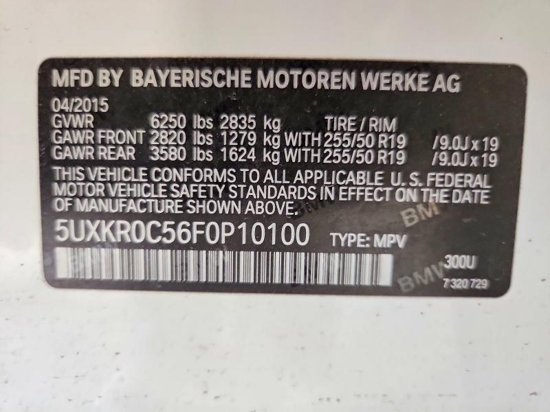 Продаж на аукціоні авто 2015 Bmw X5, vin: 5UXKR0C56F0P10100, номер лоту: 52382746