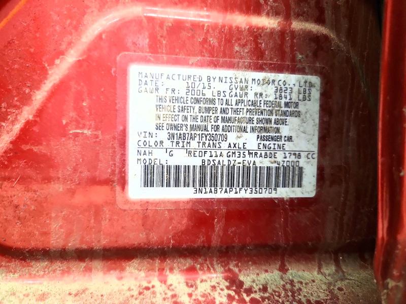 Продажа на аукционе авто 2015 Nissan Sentra, vin: 3N1AB7AP1FY350709, номер лота: 51568616