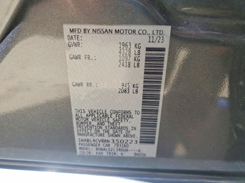 Продаж на аукціоні авто 2024 Nissan Altima, vin: 1N4BL4CV8RN350223, номер лоту: 53276436