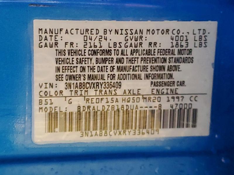 Продажа на аукционе авто 2024 Nissan Sentra, vin: 3N1AB8CVXRY336409, номер лота: 54534196