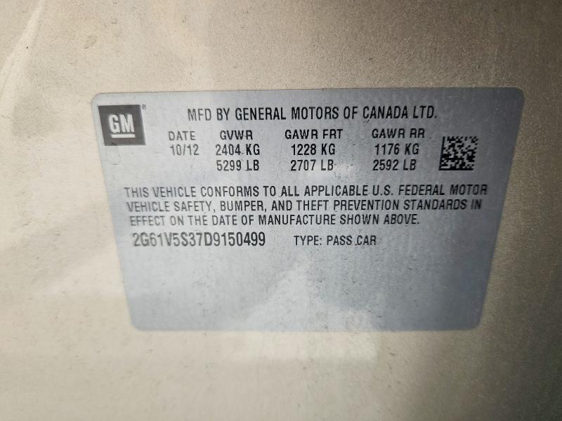 54020966 :رقم المزاد ، 2G61V5S37D9150499 vin ، 2013 Cadillac Xts مزاد بيع