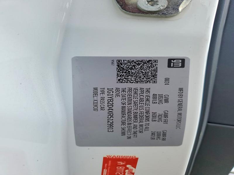 53834726 :رقم المزاد ، 1G1YB2D4XR5129913 vin ، 2024 Chevrolet Corvette مزاد بيع