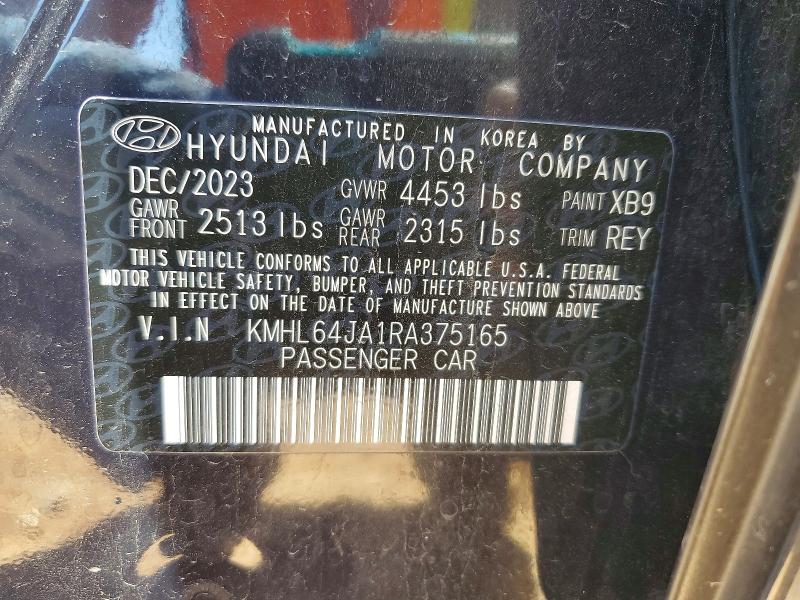 Продажа на аукционе авто 2024 Hyundai Sonata, vin: KMHL64JA1RA375165, номер лота: 52329766