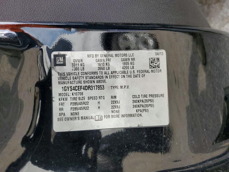 2013 Cadillac Escalade მანქანა იყიდება აუქციონზე, vin: 1GYS4CEF4DR317853, აუქციონის ნომერი: 55223796