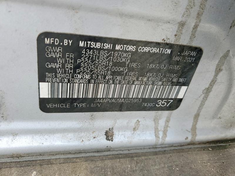 Auction sale of the 2021 Mitsubishi Outlander Sport, vin: JA4APVAU5MU025953, lot number: 54128246