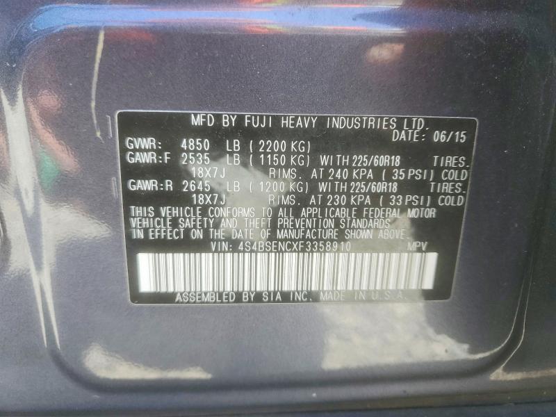 Продажа на аукционе авто 2015 Subaru Outback, vin: 4S4BSENCXF3358910, номер лота: 53201136