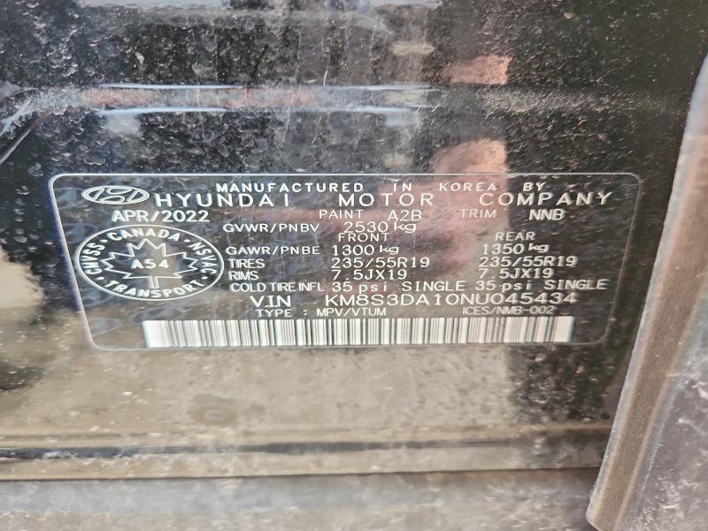 Продажа на аукционе авто 2022 Hyundai Santa Fe, vin: KM8S3DA10NU045434, номер лота: 53047226
