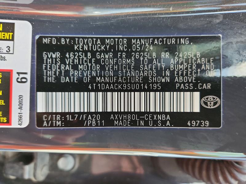 Продаж на аукціоні авто 2025 Toyota Camry, vin: 4T1DAACK9SU014195, номер лоту: 54963766