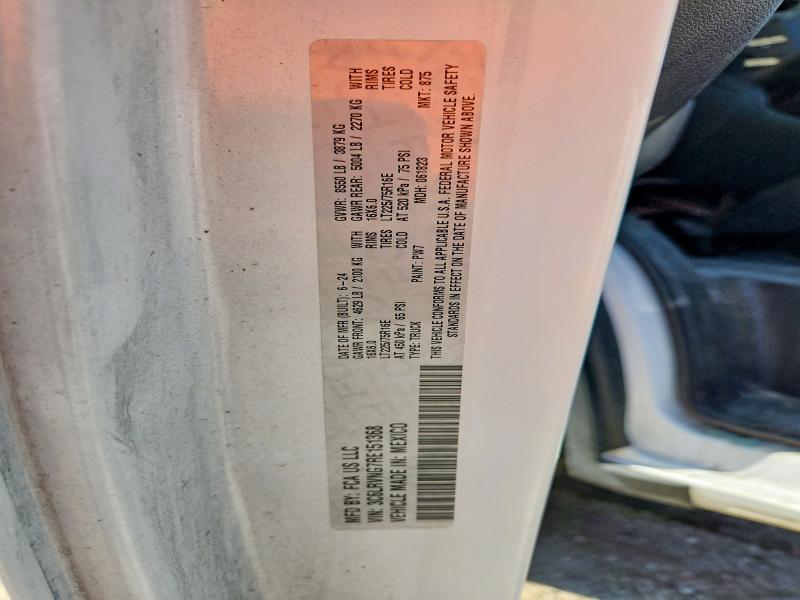 52569126 :رقم المزاد ، 3C6LRVNG7RE151368 vin ، 2024 Ram Promaster 1500 مزاد بيع