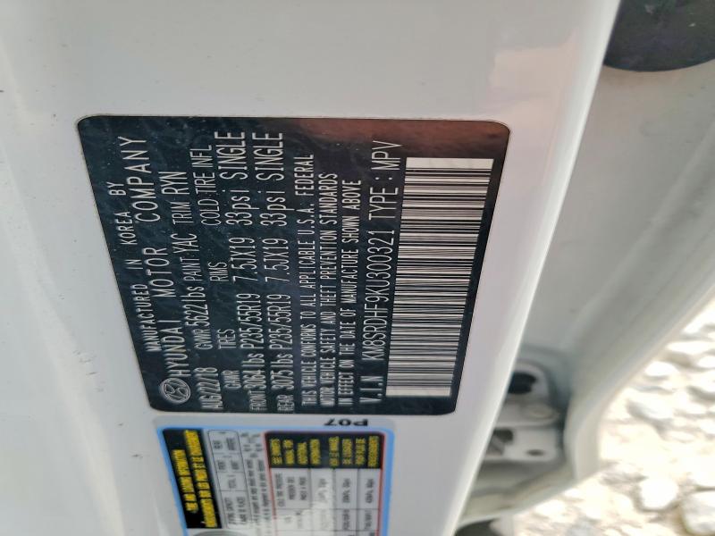 2019 Hyundai Santa Fe Xl მანქანა იყიდება აუქციონზე, vin: KM8SRDHF9KU300321, აუქციონის ნომერი: 52922216