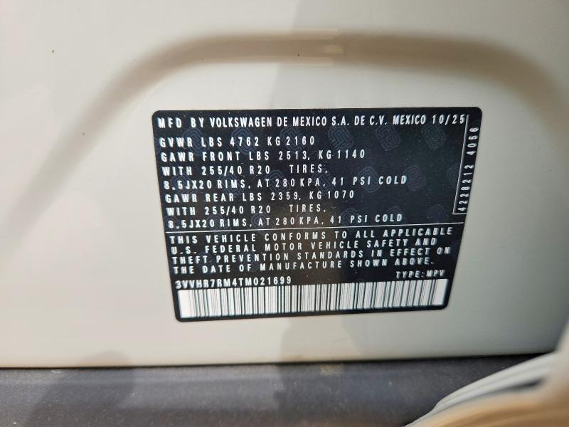 Aukcja sprzedaży 2026 Volkswagen Tiguan, vin: 3VVHR7RM4TM021699, numer aukcji: 53124916