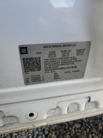 52322766 :رقم المزاد ، 5GAERDKW0KJ237638 vin ، 2019 Buick Enclave مزاد بيع