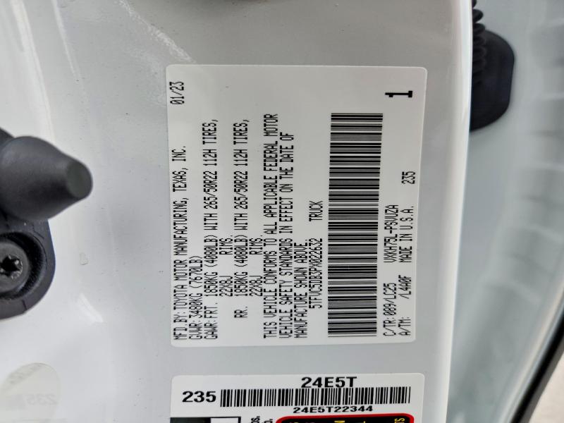Aukcja sprzedaży 2023 Toyota Tundra, vin: 5TFVC5DB3PX022632, numer aukcji: 54975956