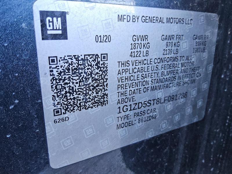 Продажа на аукционе авто 2020 Chevrolet Malibu, vin: 1G1ZD5ST8LF091786, номер лота: 53014276
