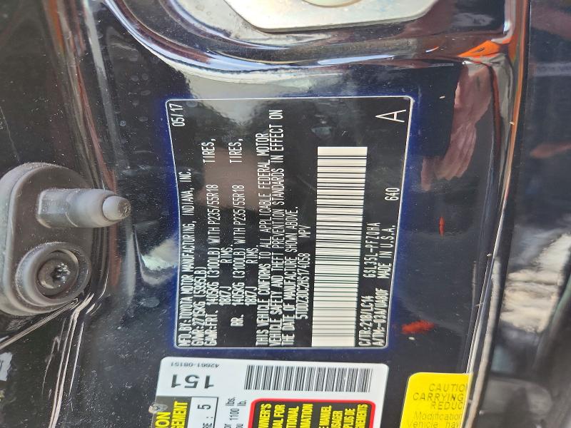 54266496 :رقم المزاد ، 5TDDZ3DC2HS174058 vin ، 2017 Toyota Sienna مزاد بيع