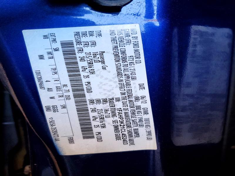 Продажа на аукционе авто 2012 Ford Focus, vin: 1FAHP3K21CL452403, номер лота: 52456966