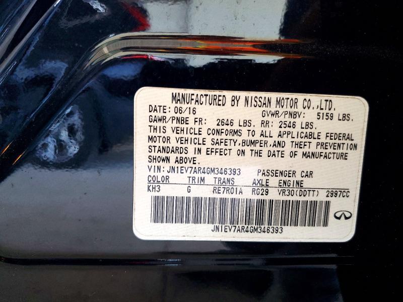 Aukcja sprzedaży 2016 Infiniti Q50, vin: JN1EV7AR4GM346393, numer aukcji: 52995356
