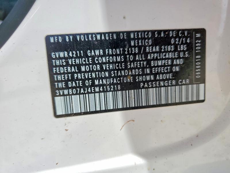 Продаж на аукціоні авто 2014 Volkswagen Jetta, vin: 3VWB07AJ4EM415218, номер лоту: 52221926