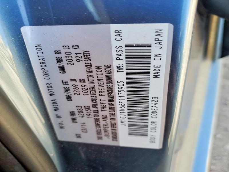 Продаж на аукціоні авто 2015 Mazda 6, vin: JM1GJ1V66F1175905, номер лоту: 55107686