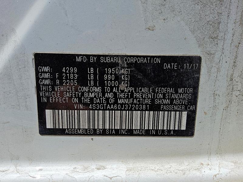 Продажа на аукционе авто 2018 Subaru Impreza, vin: 4S3GTAA60J3720381, номер лота: 51381426