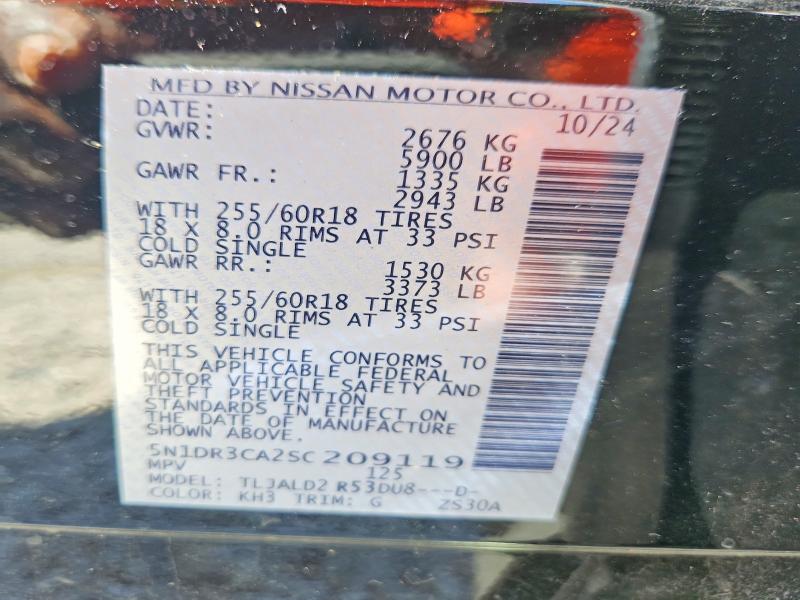 52941476 :رقم المزاد ، 5N1DR3CA2SC209119 vin ، 2025 Nissan Pathfinder مزاد بيع