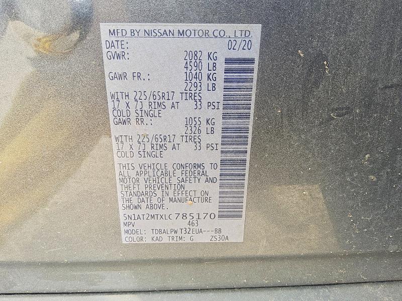 Продаж на аукціоні авто 2020 Nissan Rogue, vin: 5N1AT2MTXLC785170, номер лоту: 53274816