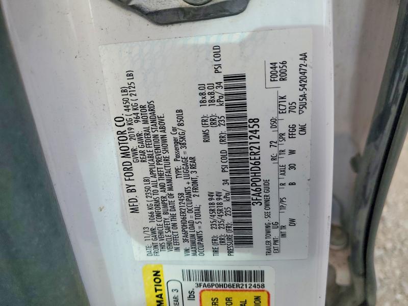 Auction sale of the 2014 Ford Fusion, vin: 3FA6P0HD6ER212458, lot number: 55221546