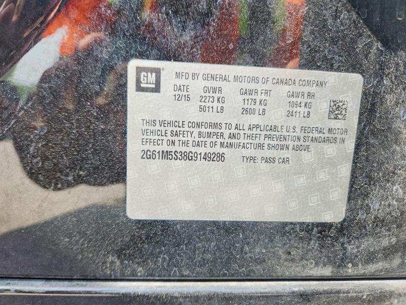 52204116 :رقم المزاد ، 2G61M5S38G9149286 vin ، 2016 Cadillac Xts مزاد بيع