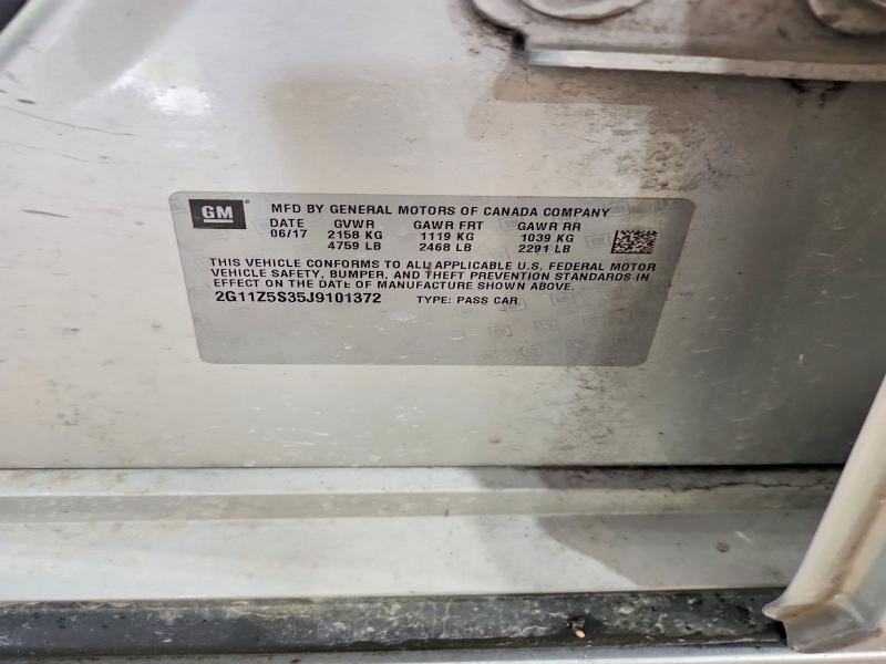 54908696 :رقم المزاد ، 2G11Z5S35J9101372 vin ، 2018 Chevrolet Impala مزاد بيع
