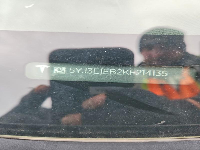 Aukcja sprzedaży 2019 Tesla Model 3, vin: 5YJ3E1EB2KF214135, numer aukcji: 52490276