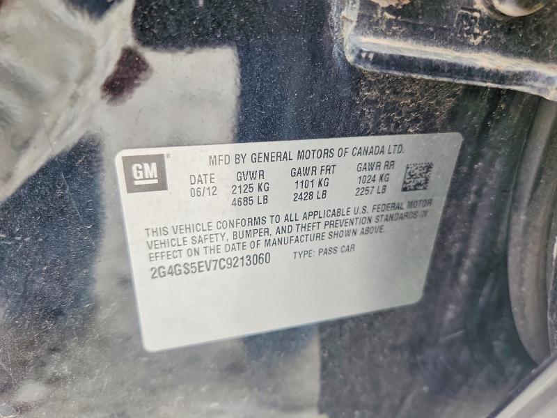 2012 Buick Regal მანქანა იყიდება აუქციონზე, vin: 2G4GS5EV7C9213060, აუქციონის ნომერი: 53732706