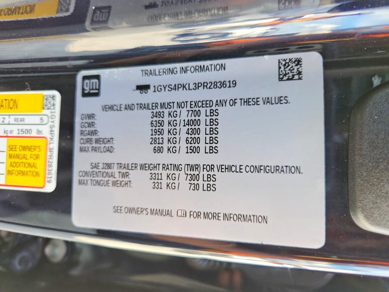 2023 Cadillac Escalade მანქანა იყიდება აუქციონზე, vin: 1GYS4PKL3PR283619, აუქციონის ნომერი: 53208026