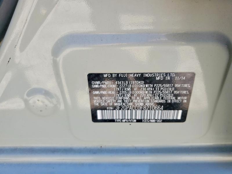 2015 Subaru Xv Crosstrek მანქანა იყიდება აუქციონზე, vin: JF2GPACC0F8210664, აუქციონის ნომერი: 52081026