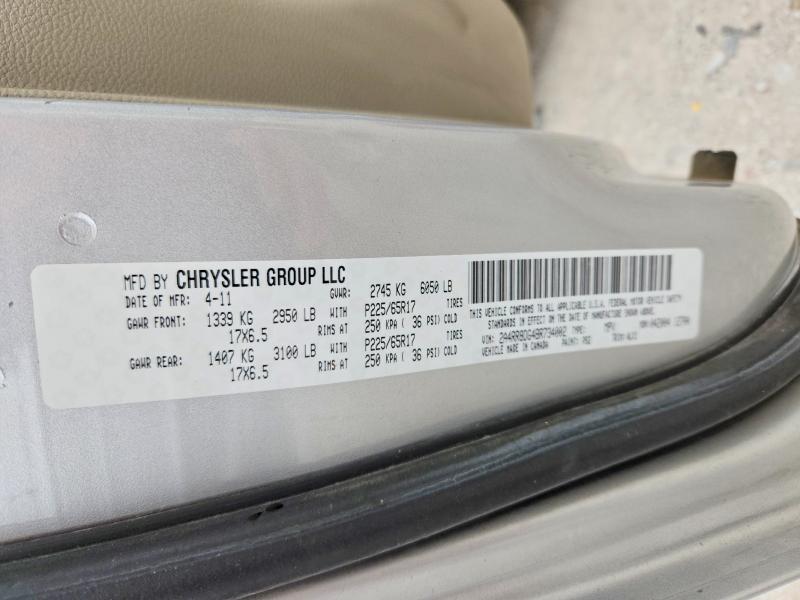 2011 Chrysler Town & Country მანქანა იყიდება აუქციონზე, vin: 2A4RR8DG4BR734002, აუქციონის ნომერი: 52210606
