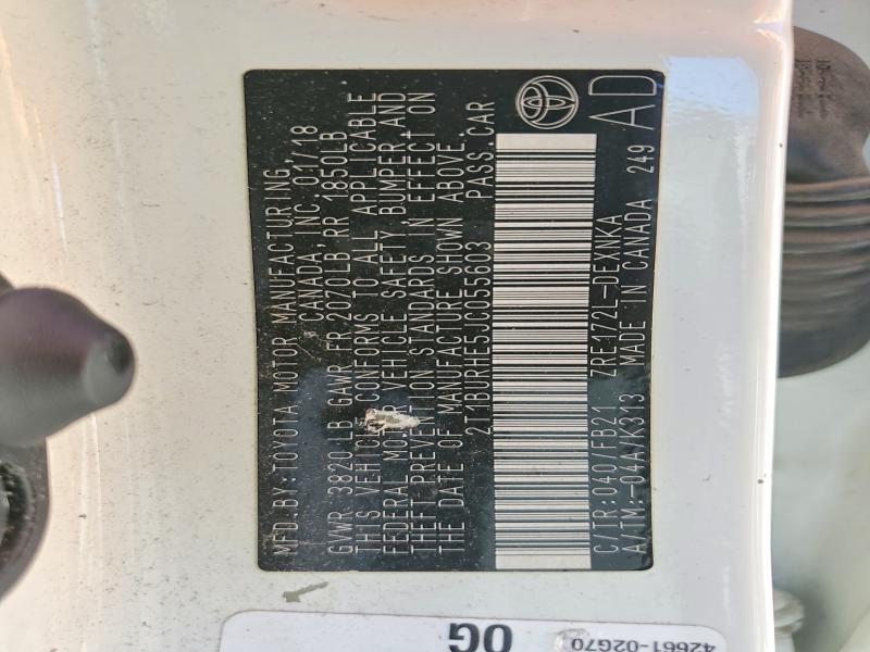 Aukcja sprzedaży 2018 Toyota Corolla, vin: 2T1BURHE5JC055603, numer aukcji: 53239666