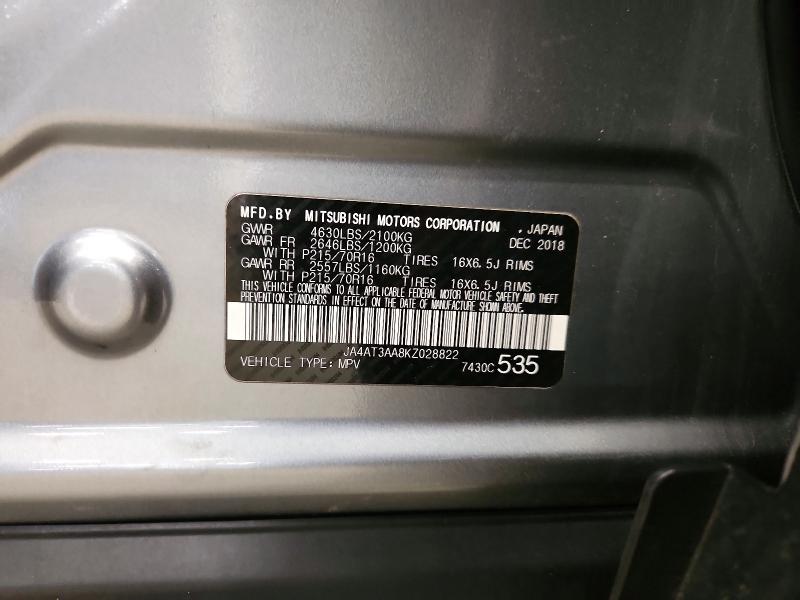 Aukcja sprzedaży 2019 Mitsubishi Eclipse Cross, vin: JA4AT3AA8KZ028822, numer aukcji: 53356456