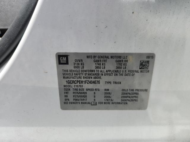 52002396 :رقم المزاد ، 1GCRCPEH1FZ404676 vin ، 2015 Chevrolet Silverado مزاد بيع