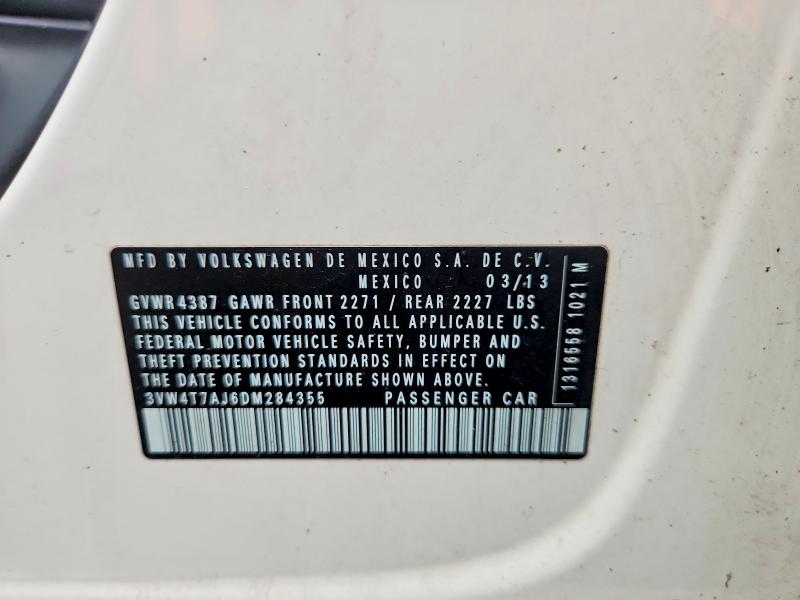 Продаж на аукціоні авто 2013 Volkswagen Jetta, vin: 3VW4T7AJ6DM284355, номер лоту: 52986906