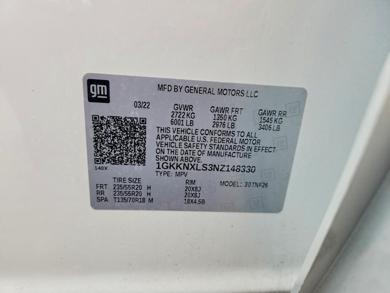 Продажа на аукционе авто 2022 Gmc Acadia, vin: 1GKKNXLS3NZ148330, номер лота: 50634616