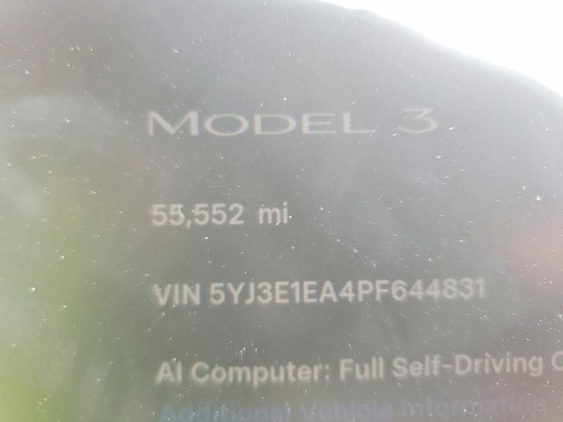 Aukcja sprzedaży 2023 Tesla Model 3, vin: 5YJ3E1EA4PF644831, numer aukcji: 52487026