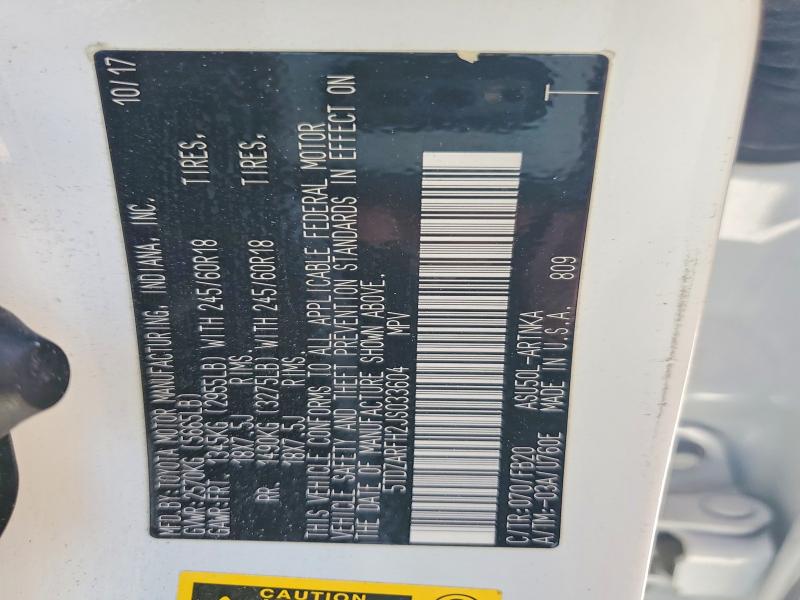 2018 Toyota Highlander მანქანა იყიდება აუქციონზე, vin: 5TDZARFH2JS033604, აუქციონის ნომერი: 53843246